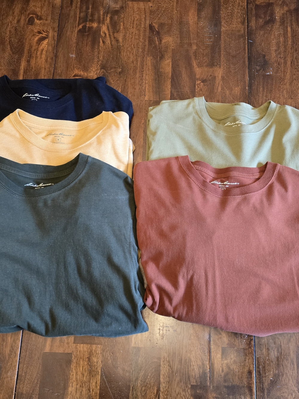 Collection of 5 Medium Long Sleeve Crew Necks - Eddie Bauer